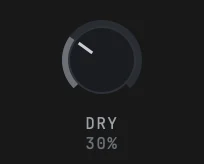 The DRY knob after the CHEST slot was loaded, with the value under it reading 30%.