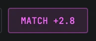 The MATCH cell on the top strip, switched on and printing its reading on itself: MATCH +2.8.